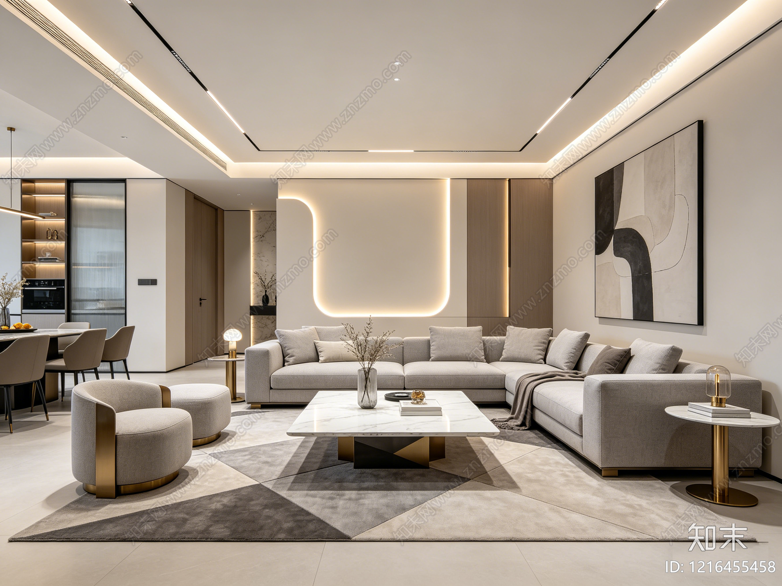 现代客厅贴图下载【ID:1216455458】