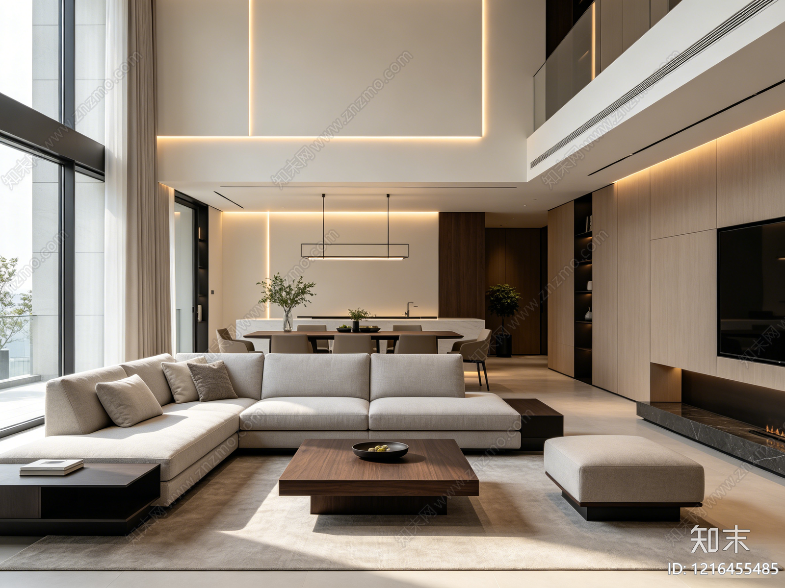 现代客厅贴图下载【ID:1216455485】