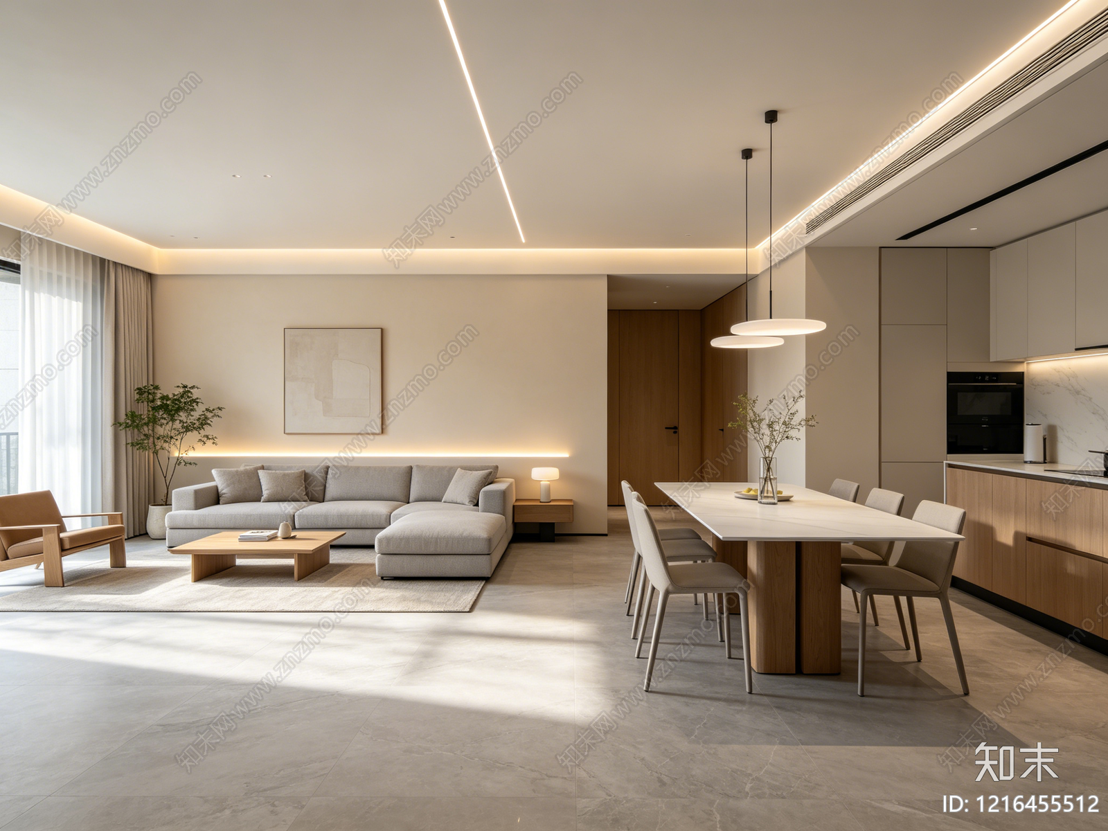 现代客厅贴图下载【ID:1216455512】