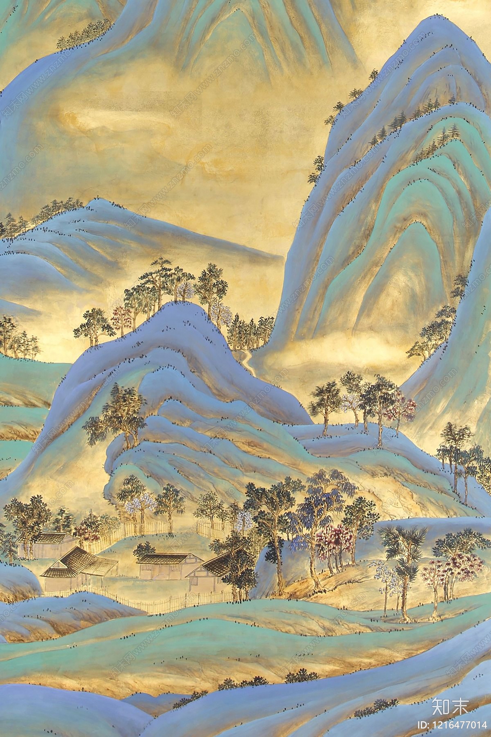 现代山水画贴图下载【ID:1216477014】