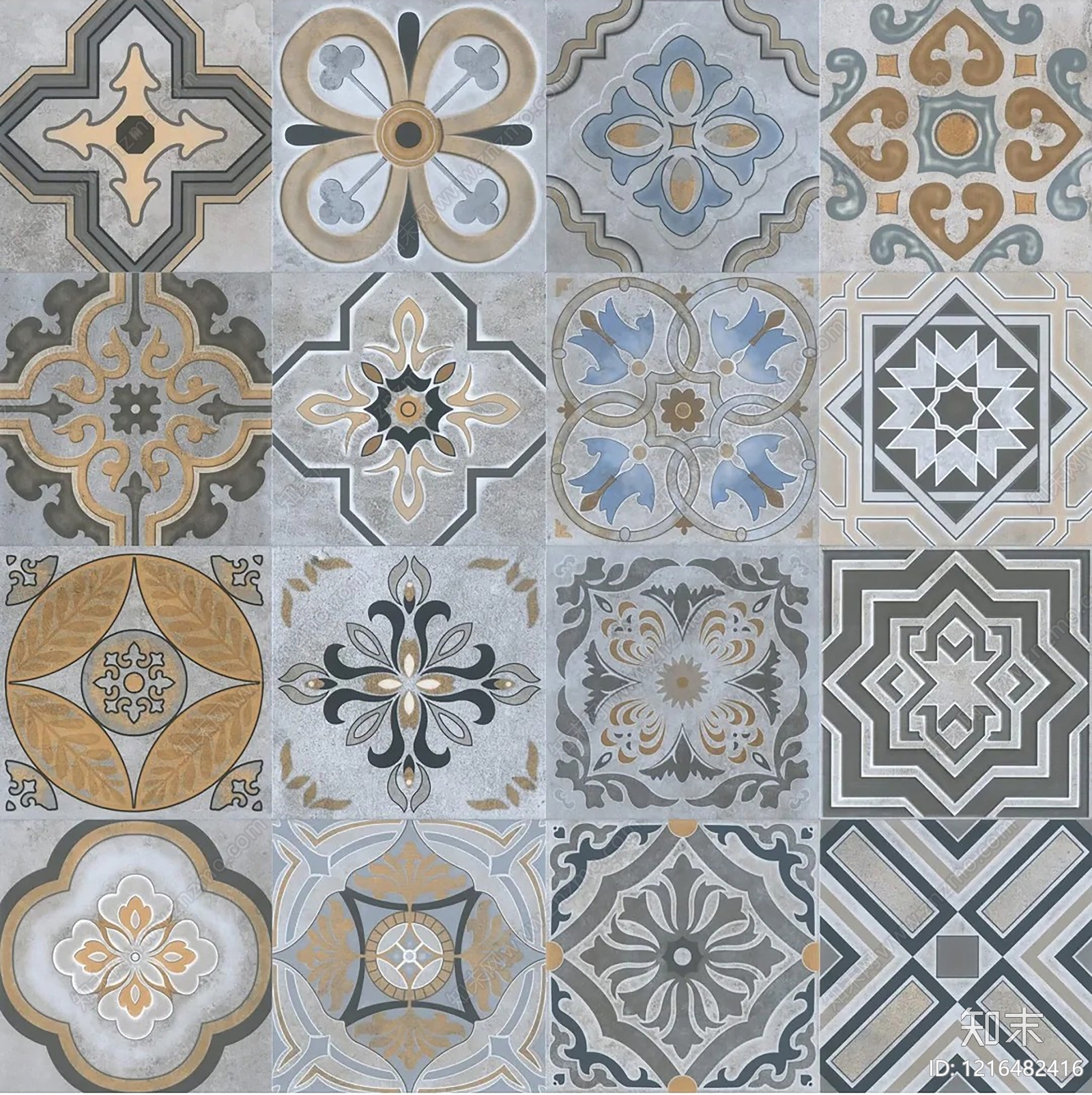 现代花纹砖贴图下载【ID:1216482416】