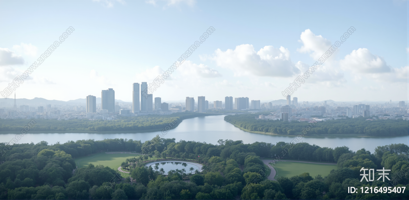 现代城市背景贴图下载【ID:1216495407】