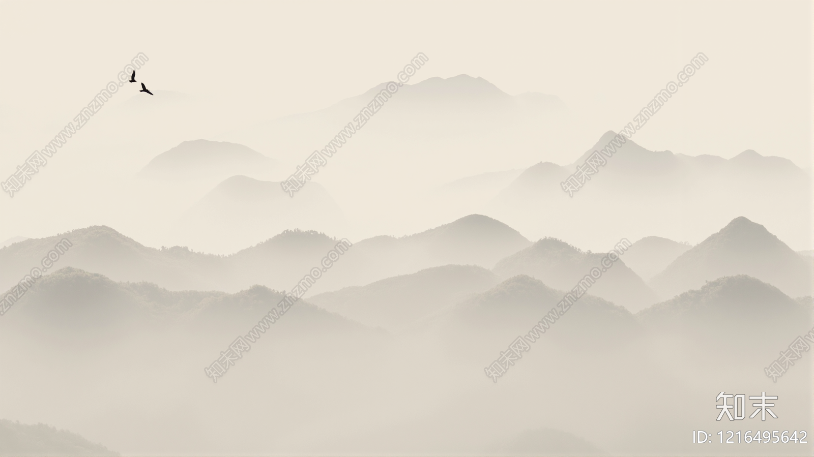 新中式壁画贴图下载【ID:1216495642】