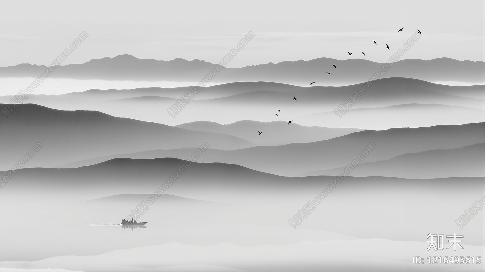 新中式壁画贴图下载【ID:1216495615】