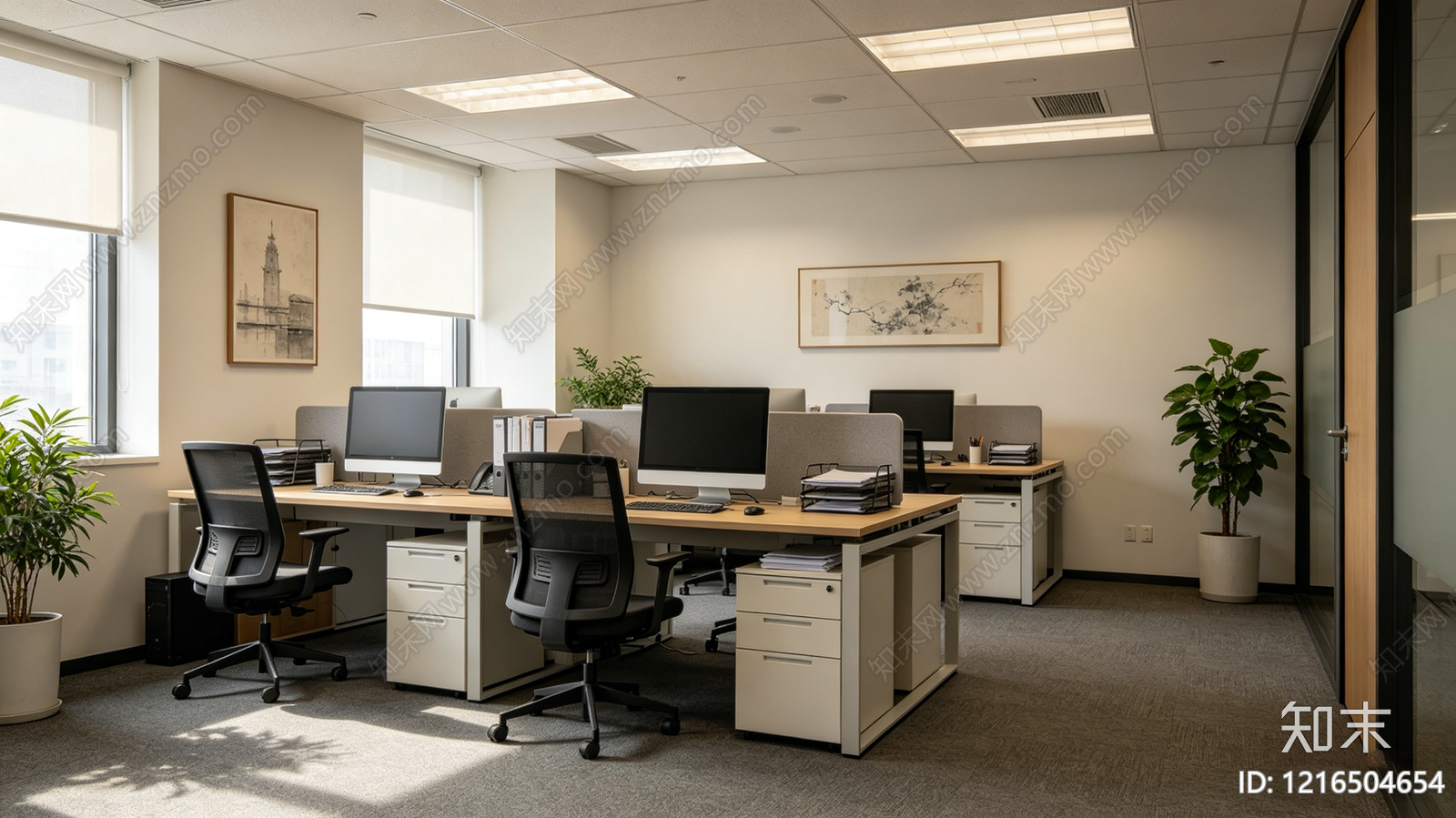 现代办公室贴图下载【ID:1216504654】
