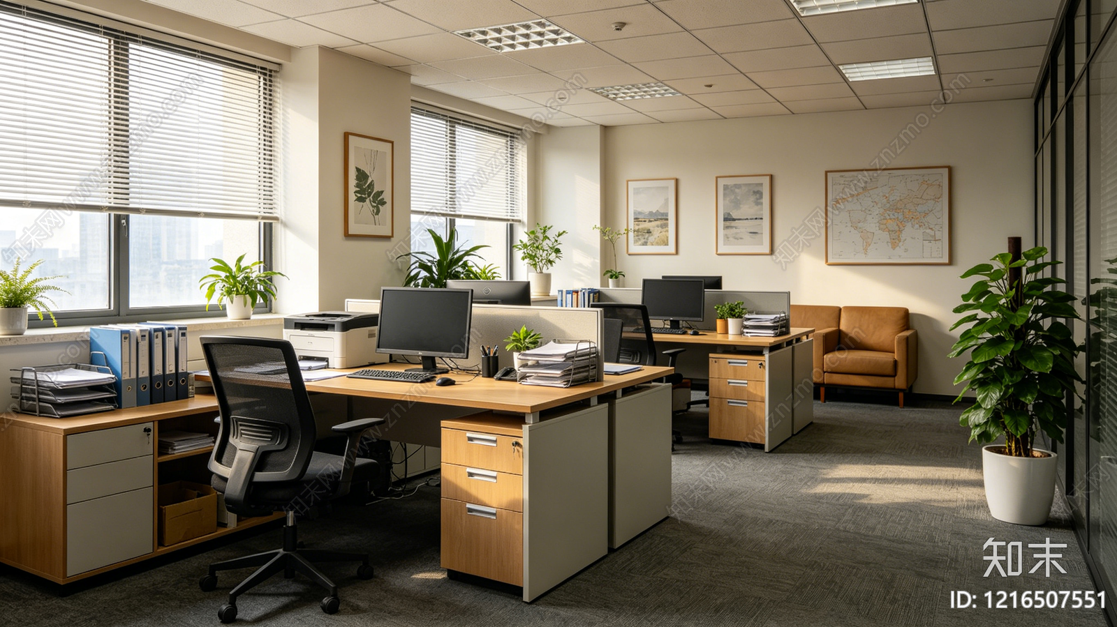 现代办公室贴图下载【ID:1216507551】