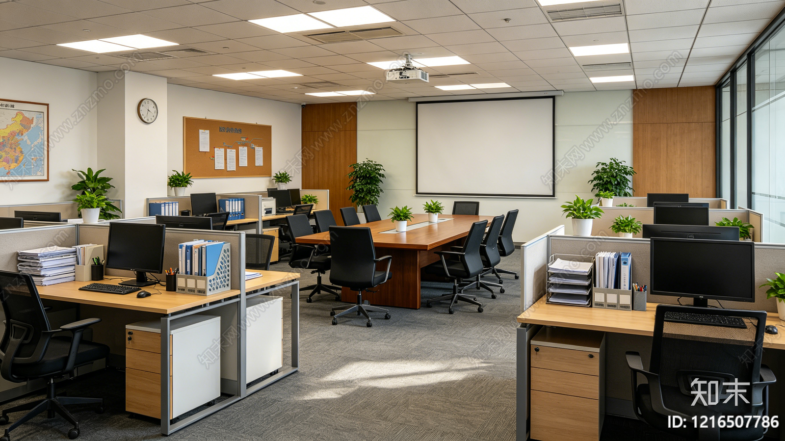 现代办公室贴图下载【ID:1216507786】