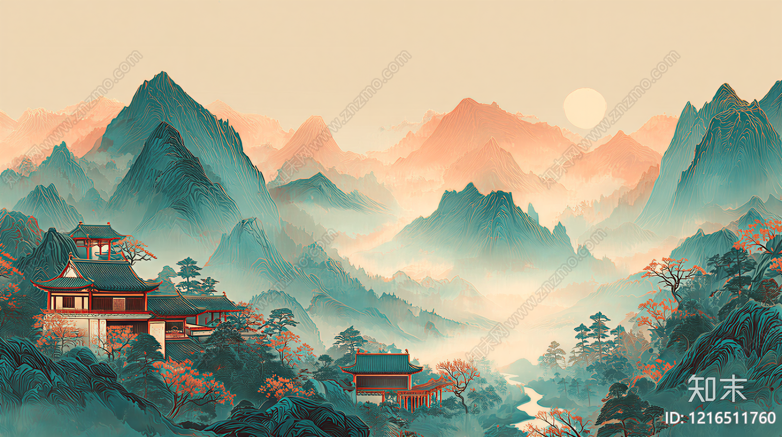 山水贴图下载【ID:1216511760】