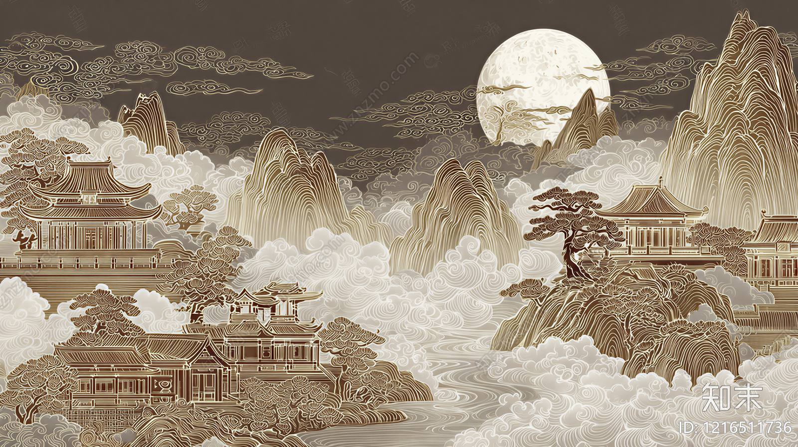 山水贴图下载【ID:1216511736】