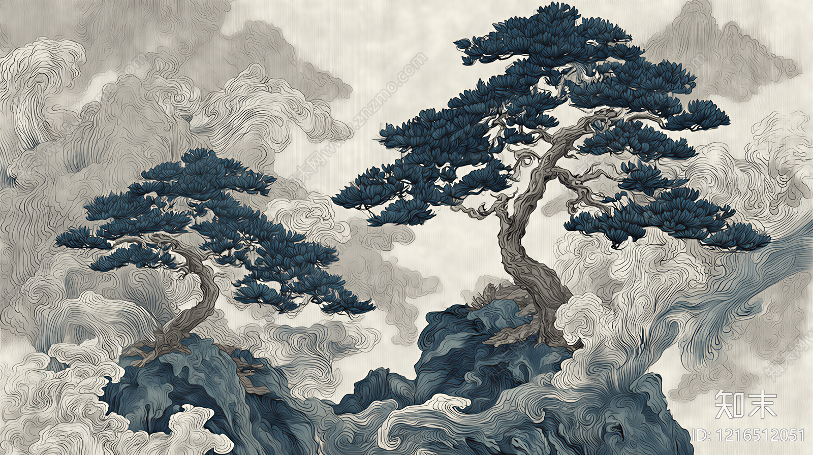 山水画贴图下载【ID:1216512051】