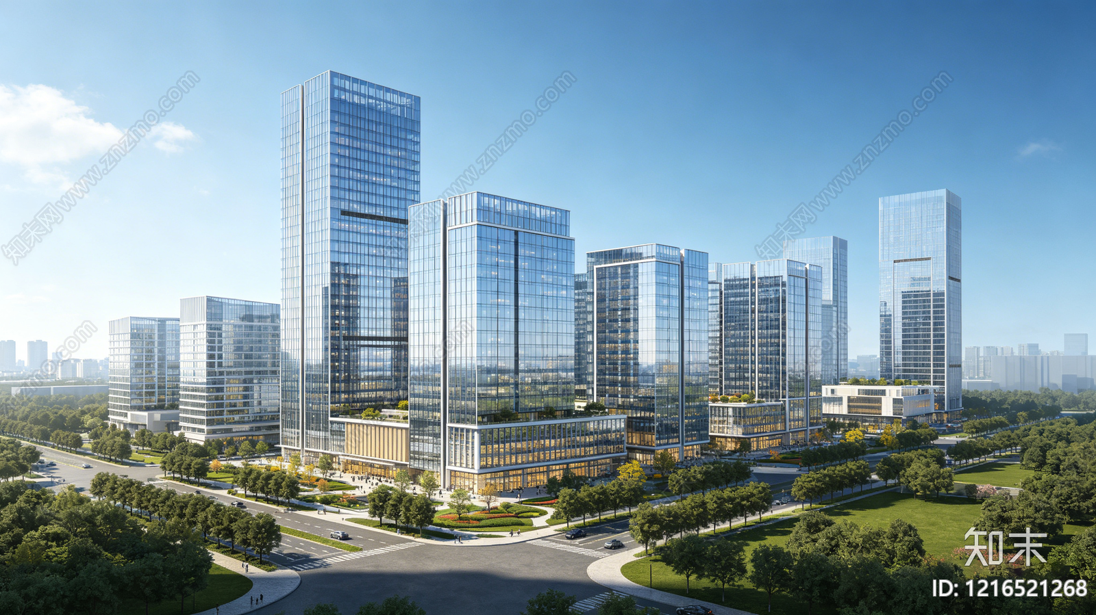 现代城市背景贴图下载【ID:1216521268】