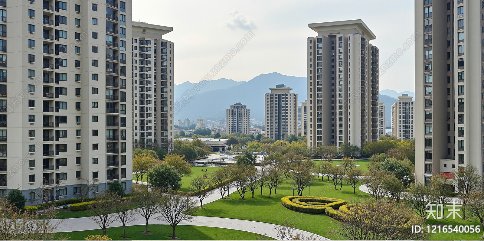 现代小区外景贴图下载【ID:1216540056】