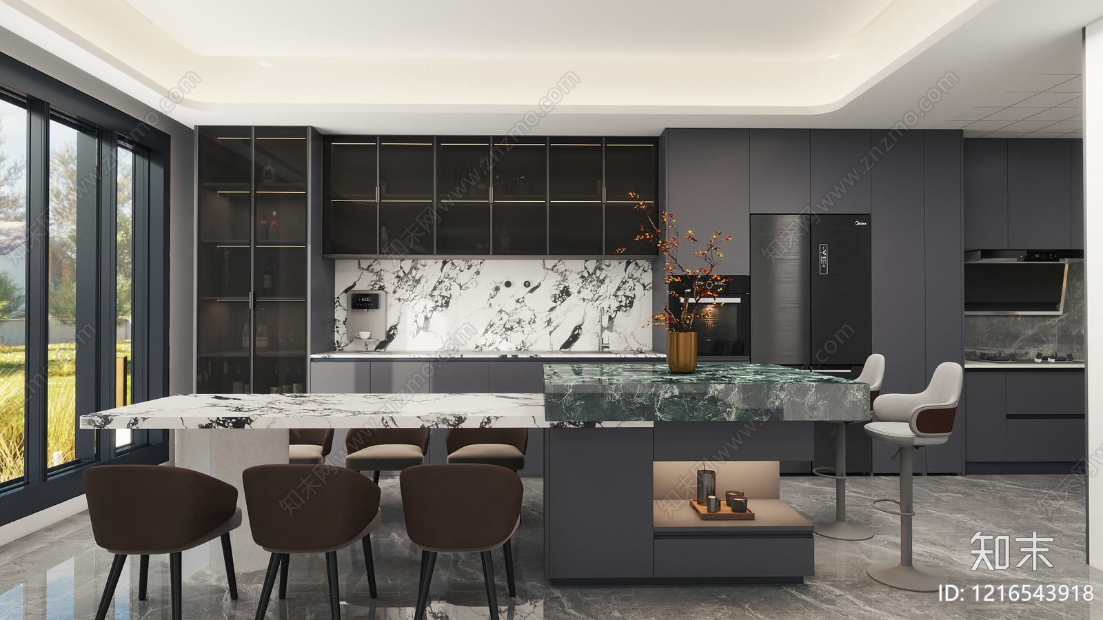 轻奢餐厅贴图下载【ID:1216543918】