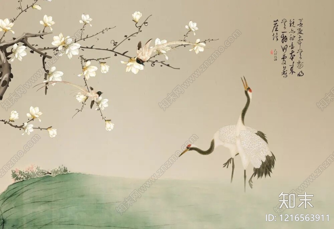 水墨画贴图下载【ID:1216563911】