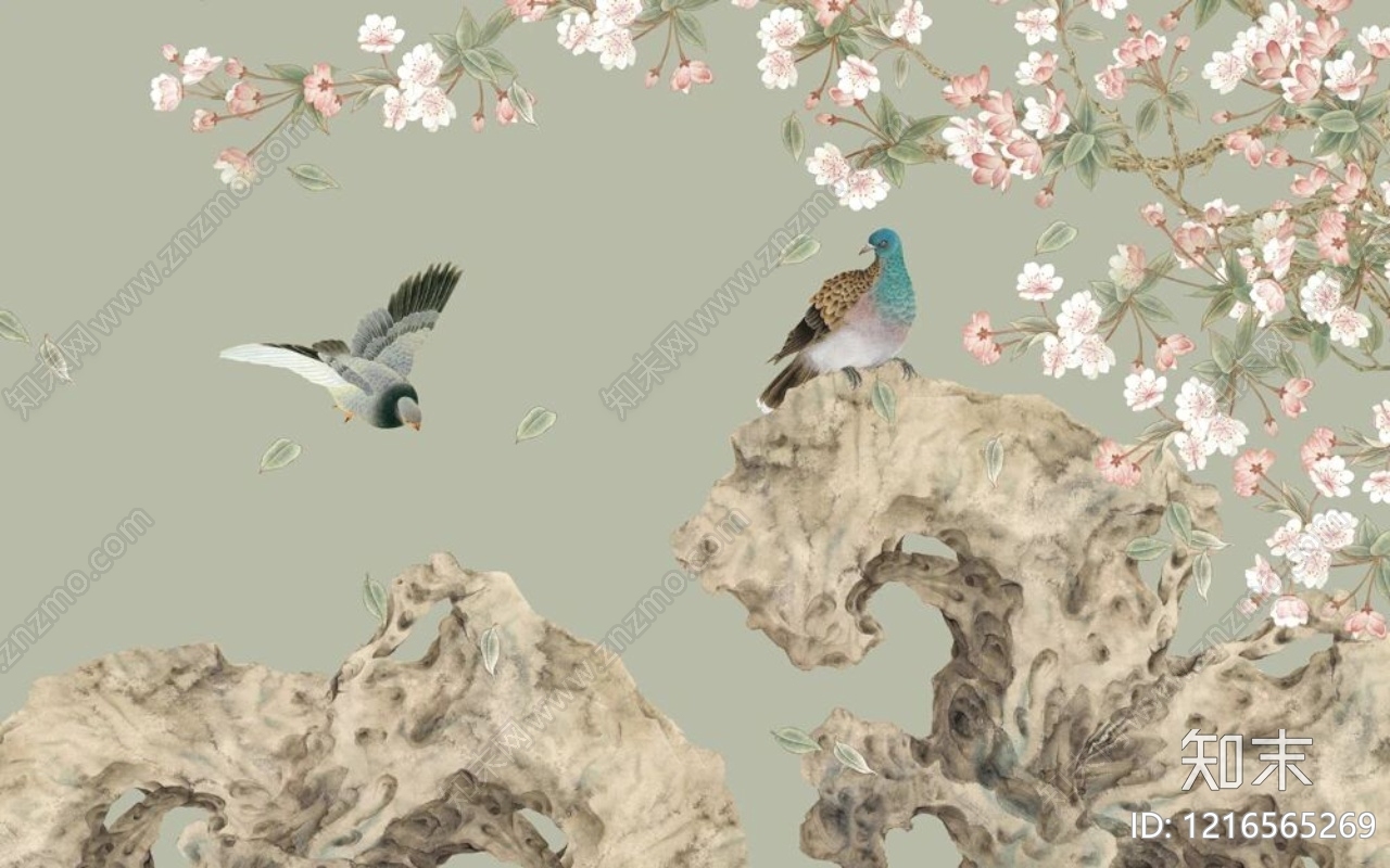 花鸟壁纸贴图下载【ID:1216565269】