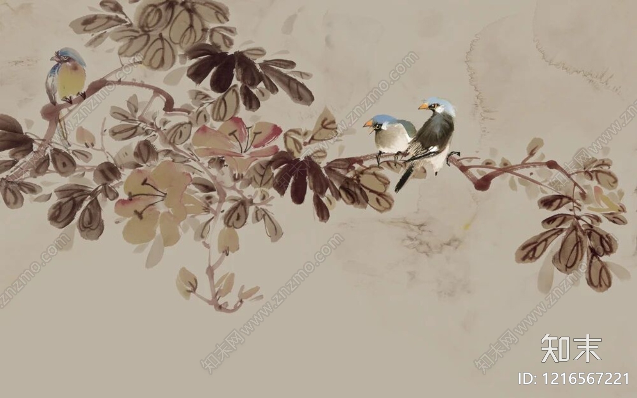 水墨画贴图下载【ID:1216567221】