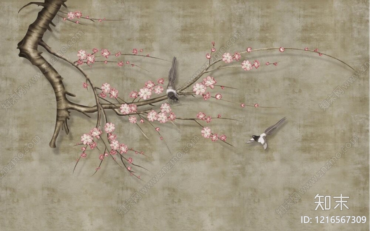 水墨画贴图下载【ID:1216567309】