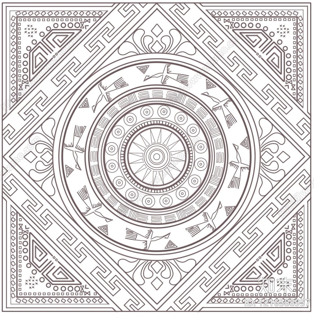 传统纹样贴图下载【ID:1216588957】