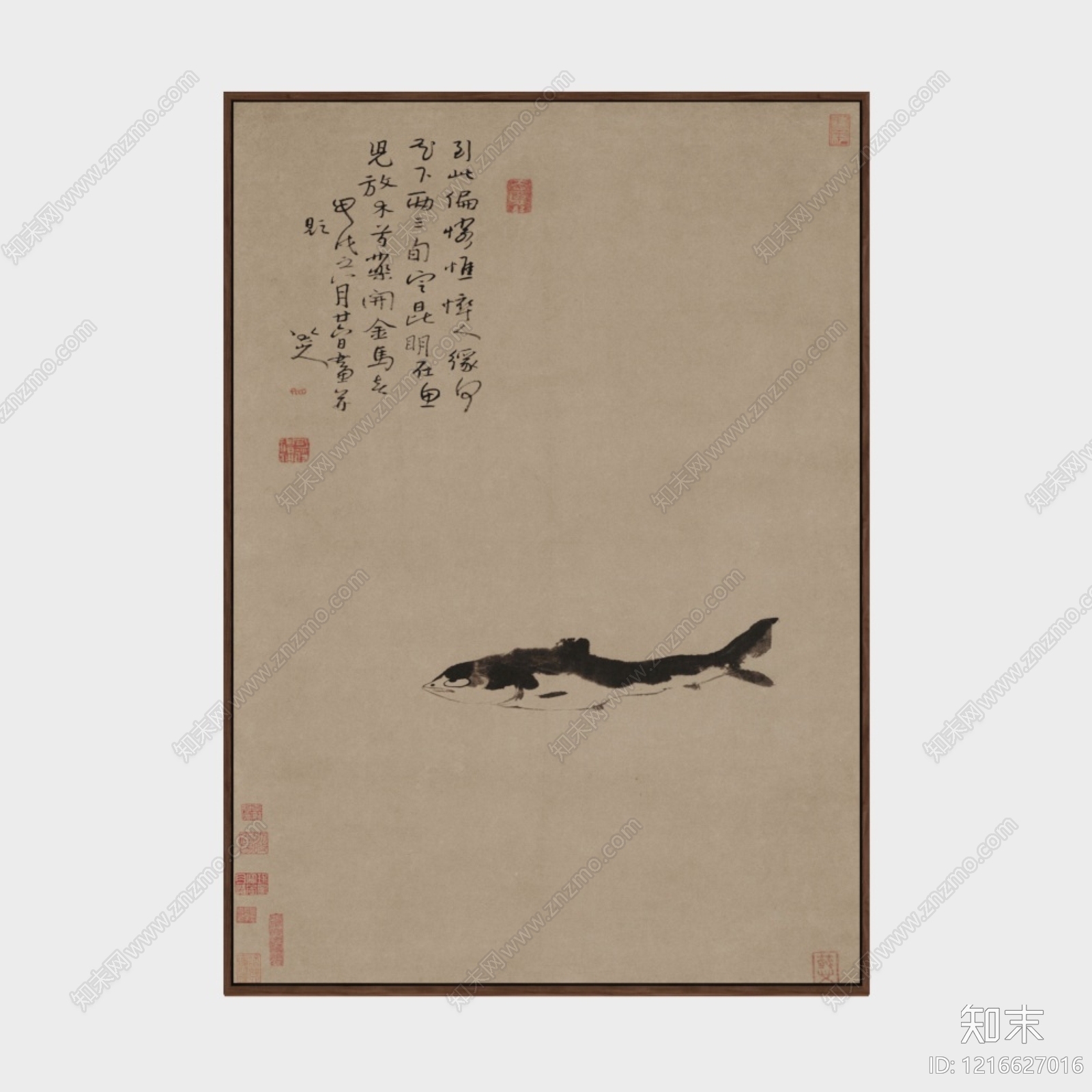 新中式水墨画贴图下载【ID:1216627016】