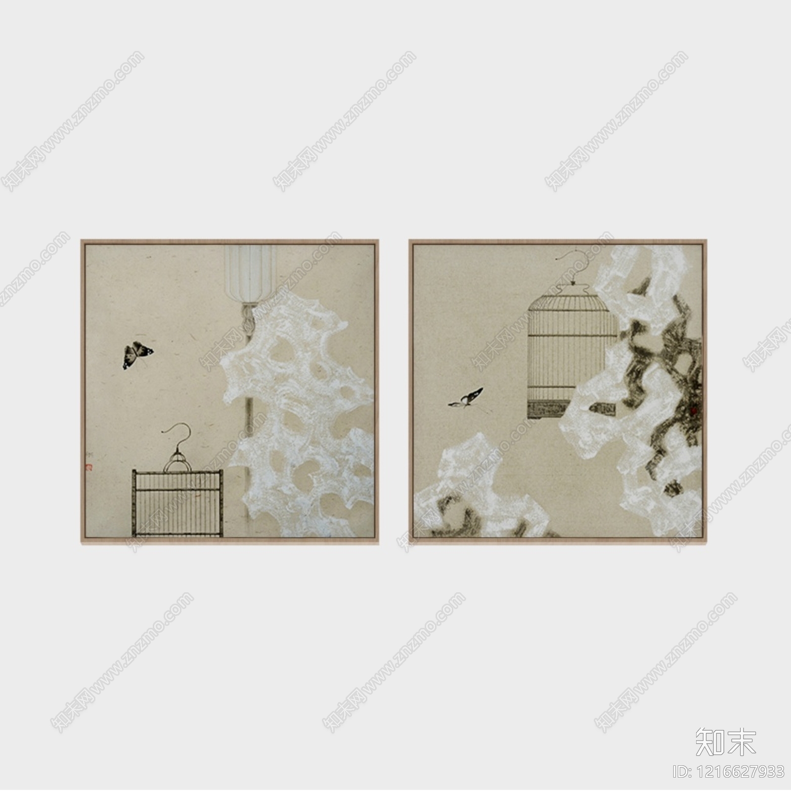 新中式装饰画贴图下载【ID:1216627933】