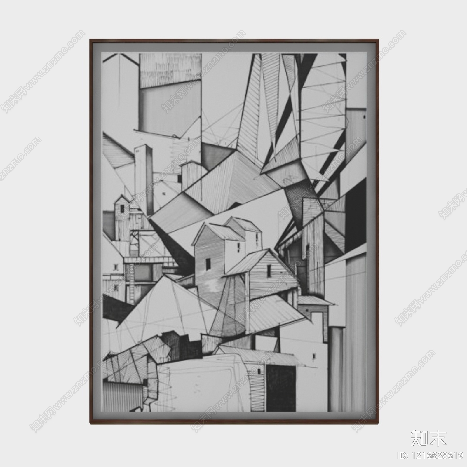 现代黑白挂画贴图下载【ID:1216628619】