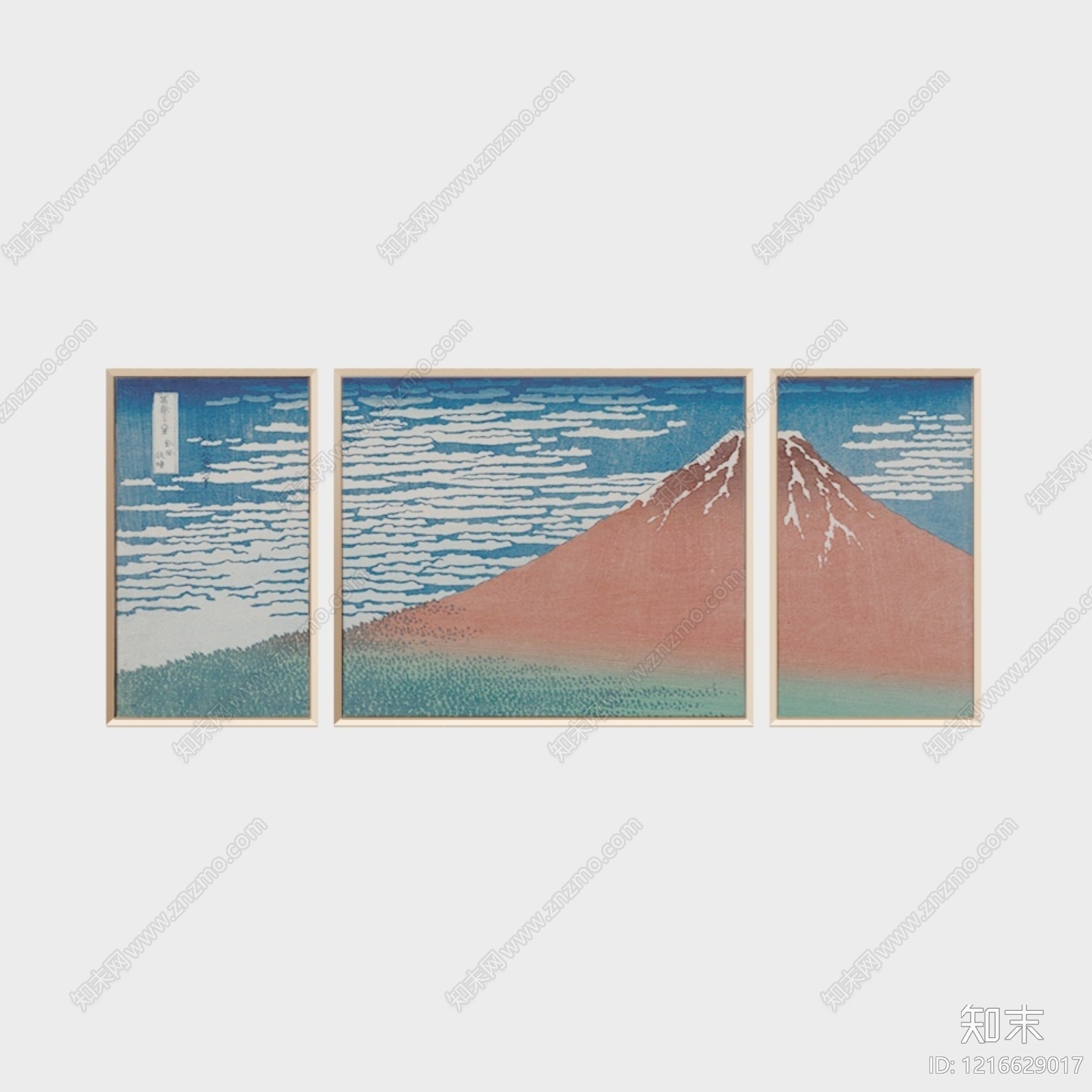 日式山水画贴图下载【ID:1216629017】