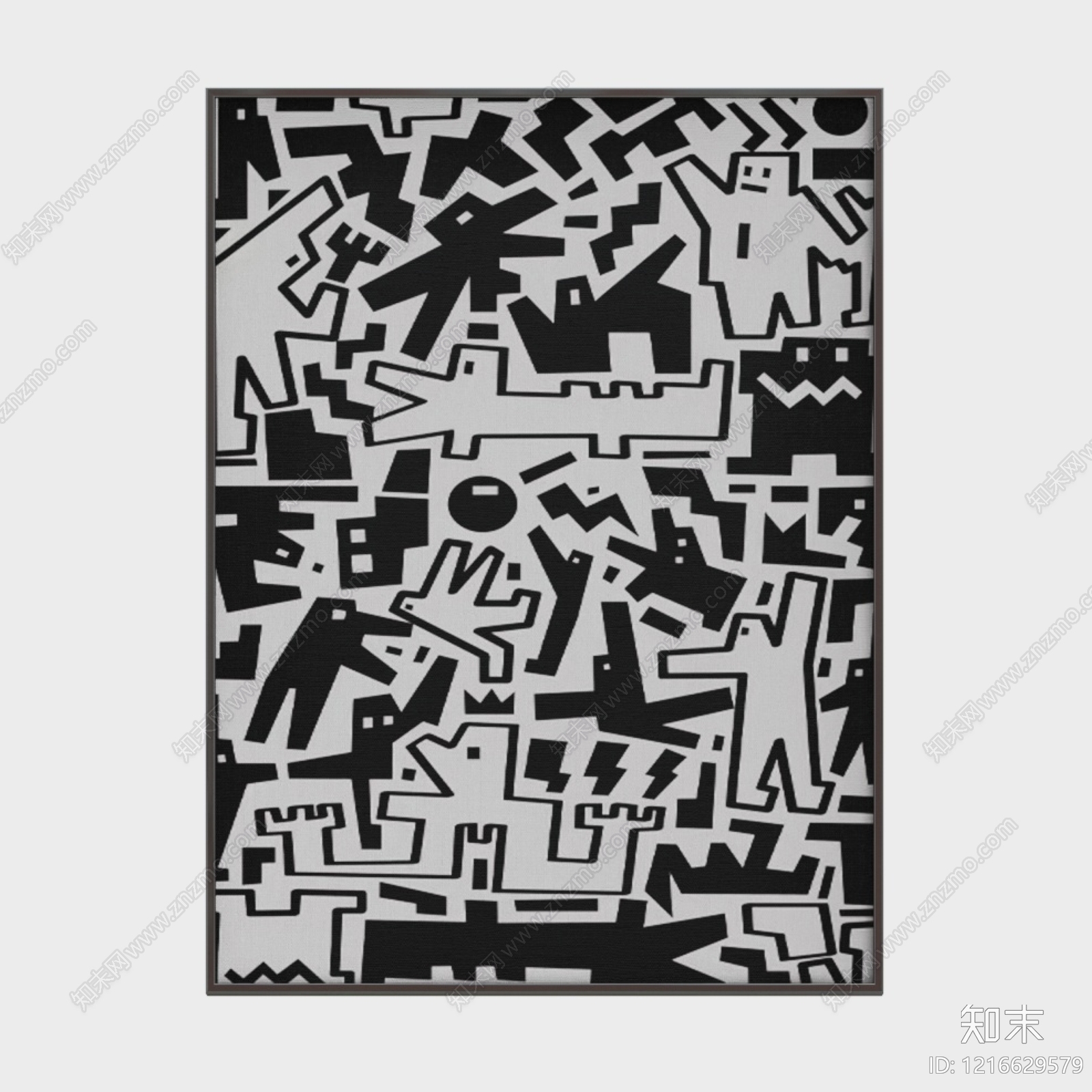 北欧黑白挂画贴图下载【ID:1216629579】