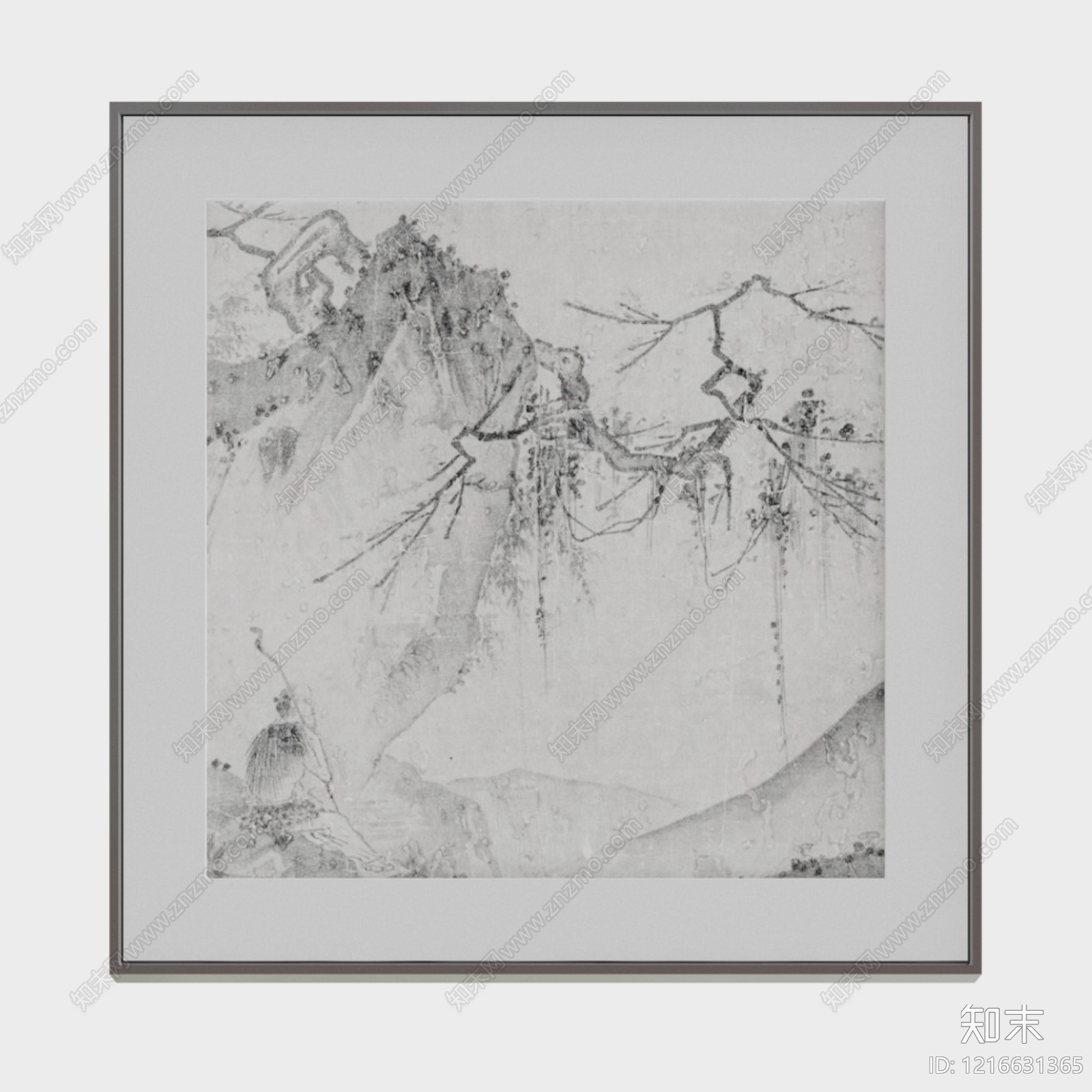 新中式水墨画贴图下载【ID:1216631365】