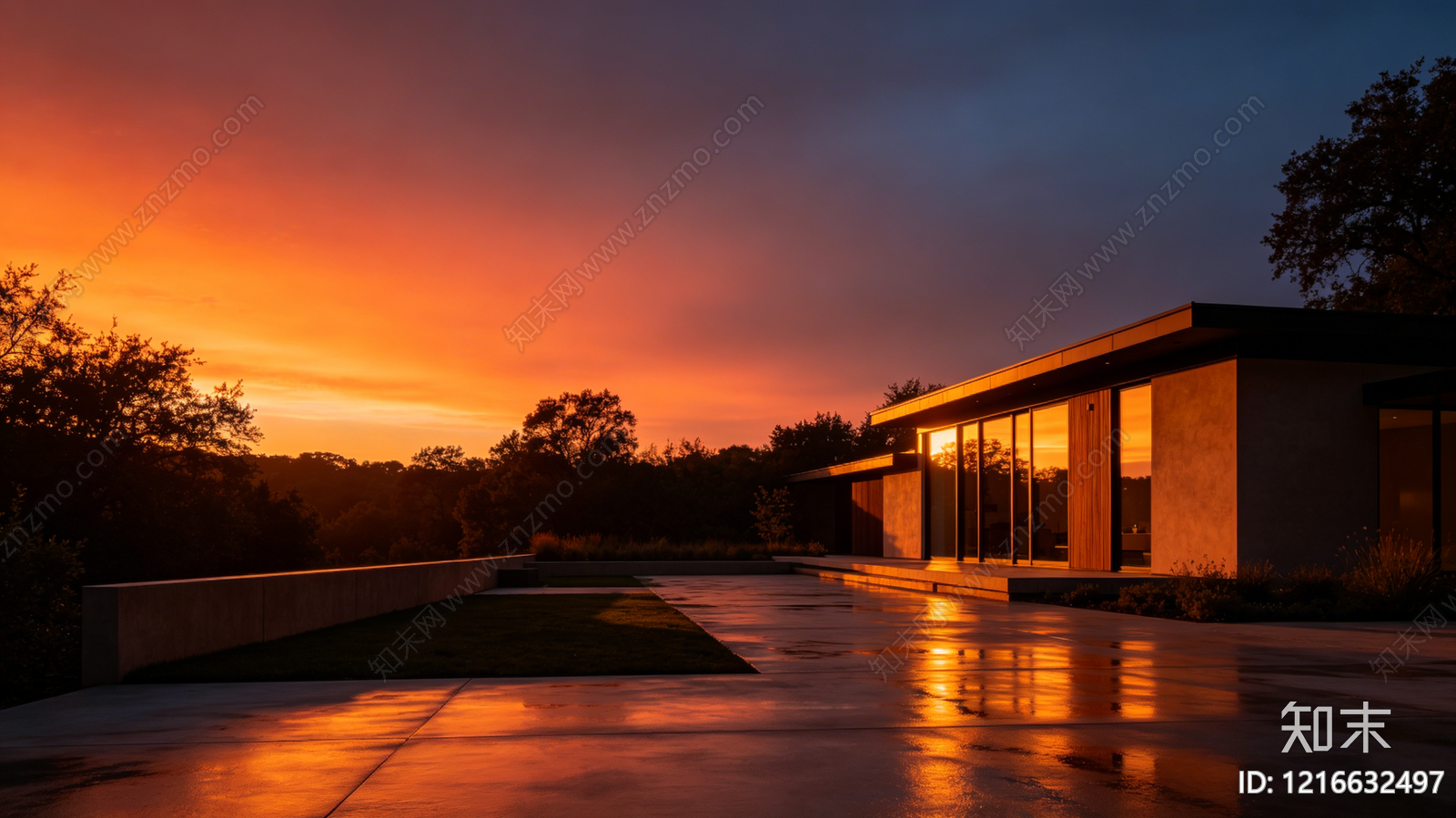 现代黄昏贴图下载【ID:1216632497】