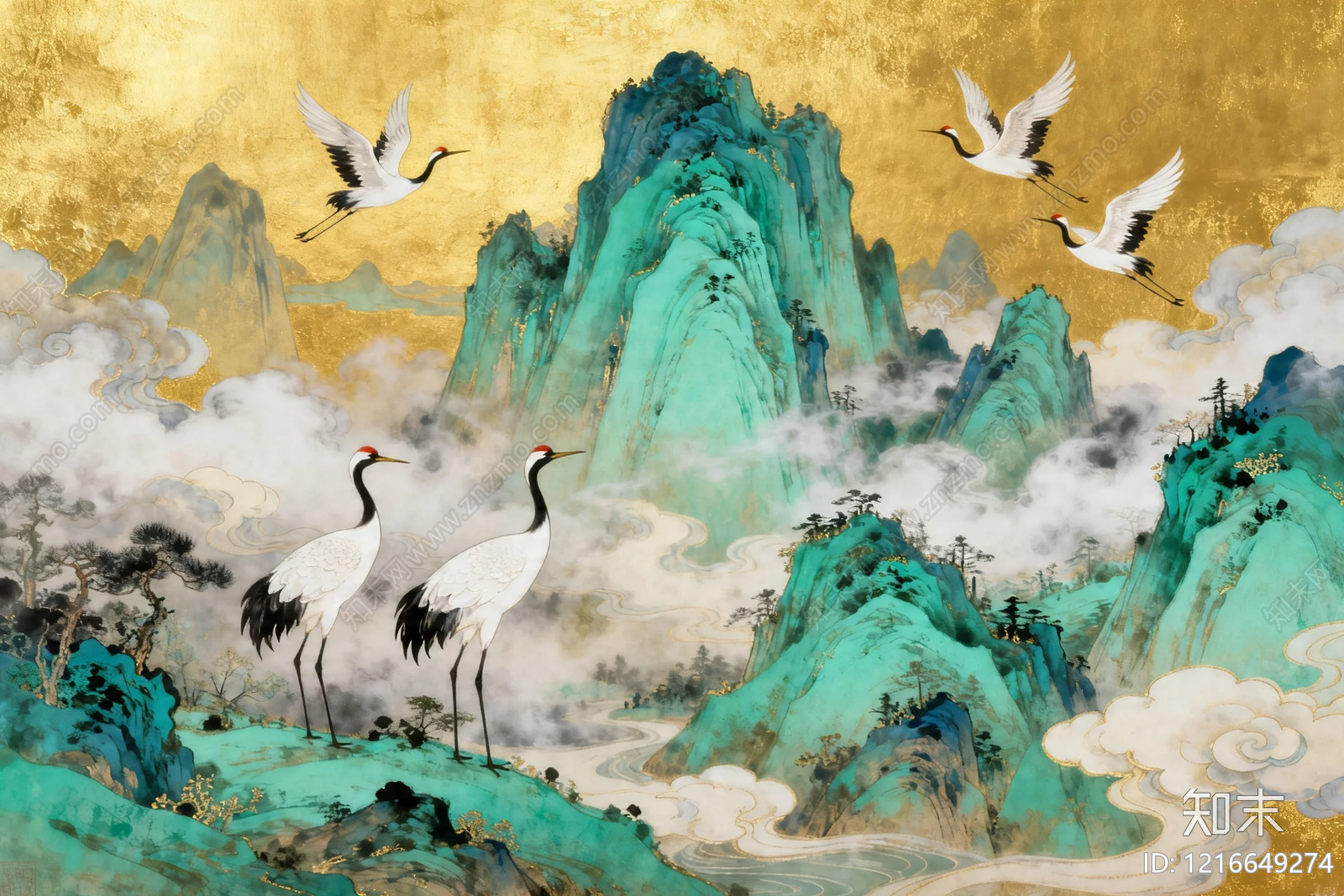 山水画贴图下载【ID:1216649274】