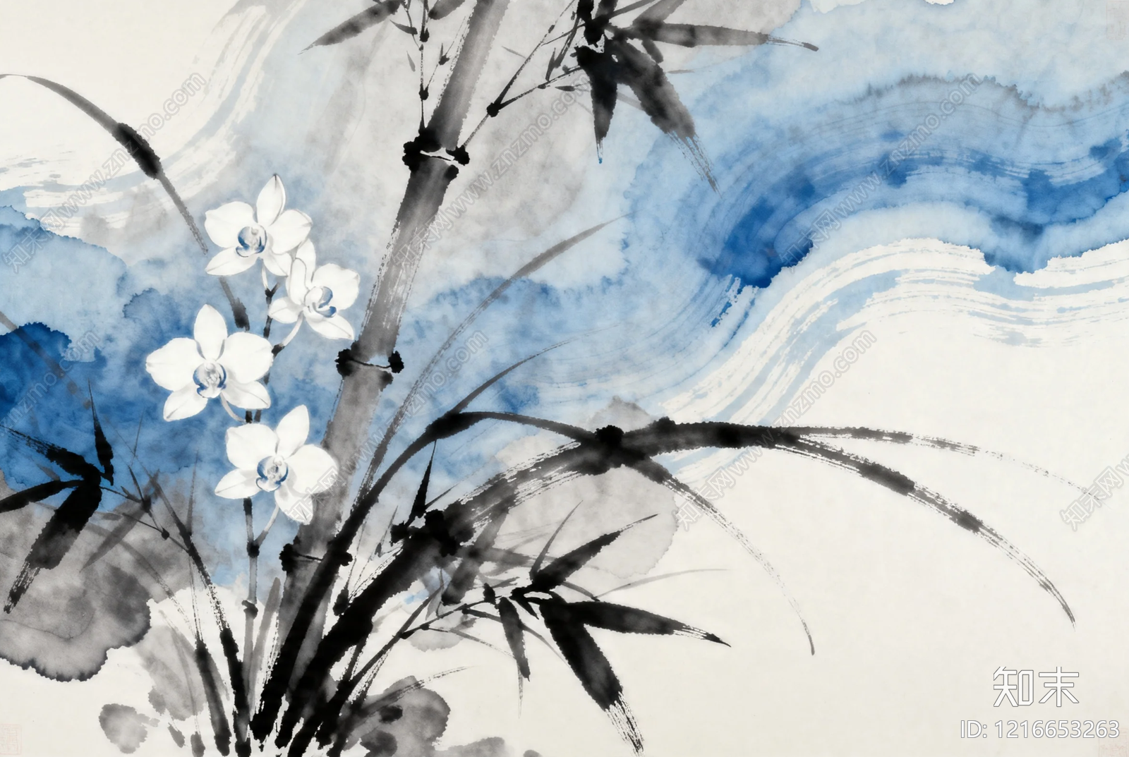 水墨画贴图下载【ID:1216653263】