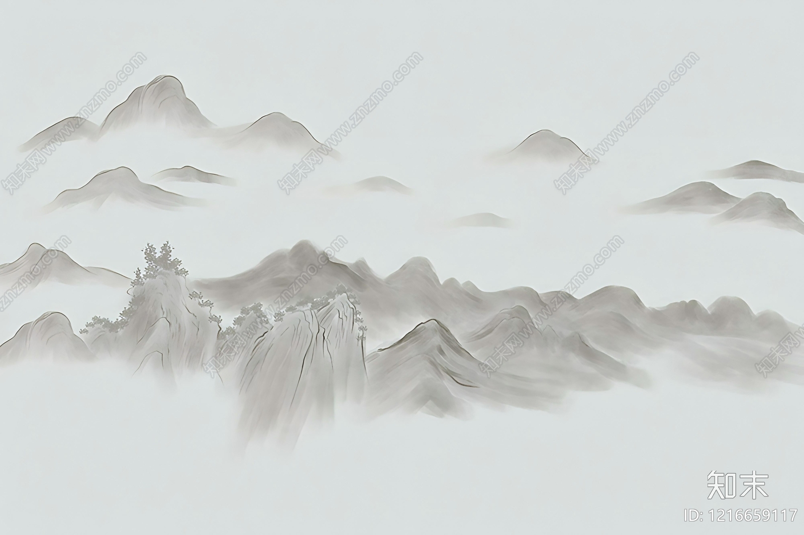 新中式花纹壁纸贴图下载【ID:1216659117】