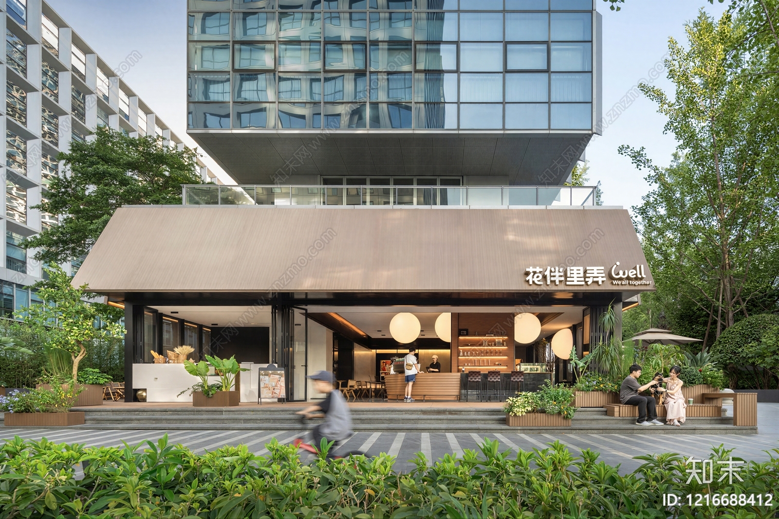 现代建筑外立面贴图下载【ID:1216688412】