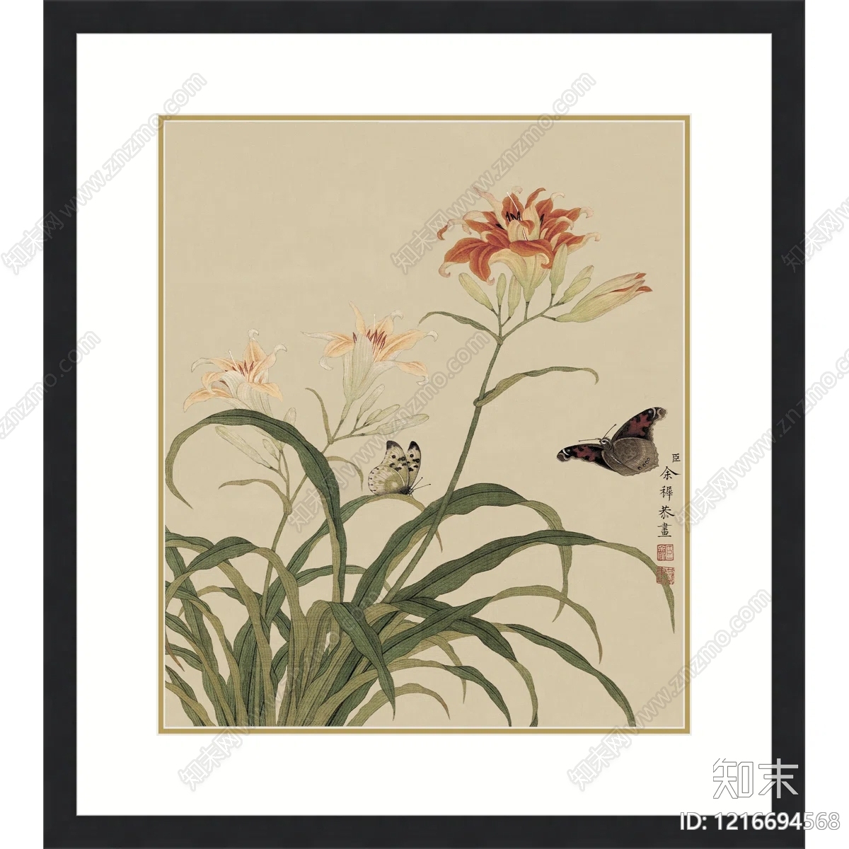 新中式字画贴图下载【ID:1216694568】