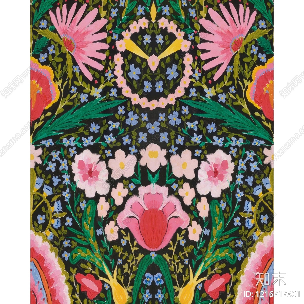 美式花纹壁纸贴图下载【ID:1216717301】