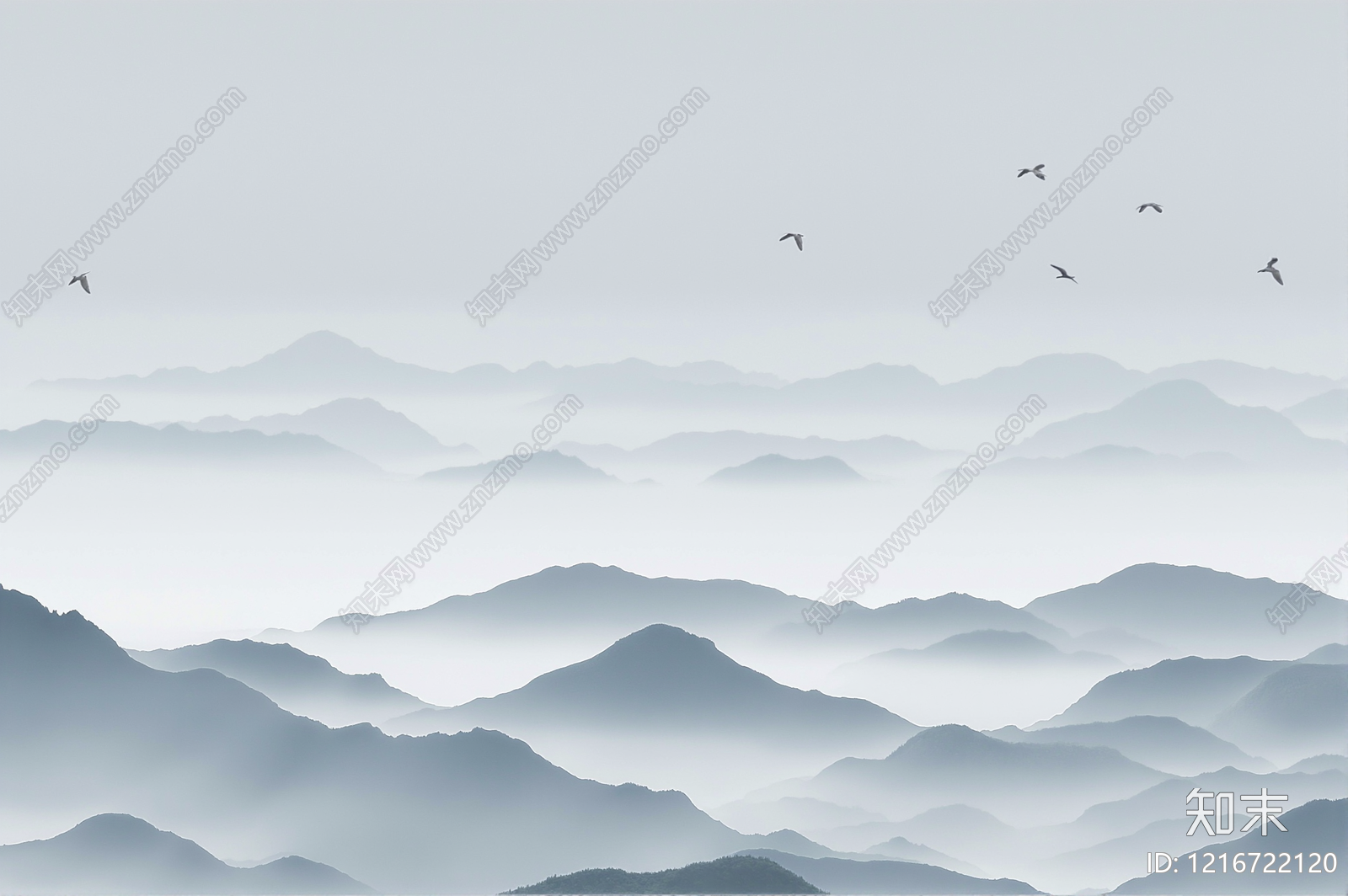 新中式壁画贴图下载【ID:1216722120】