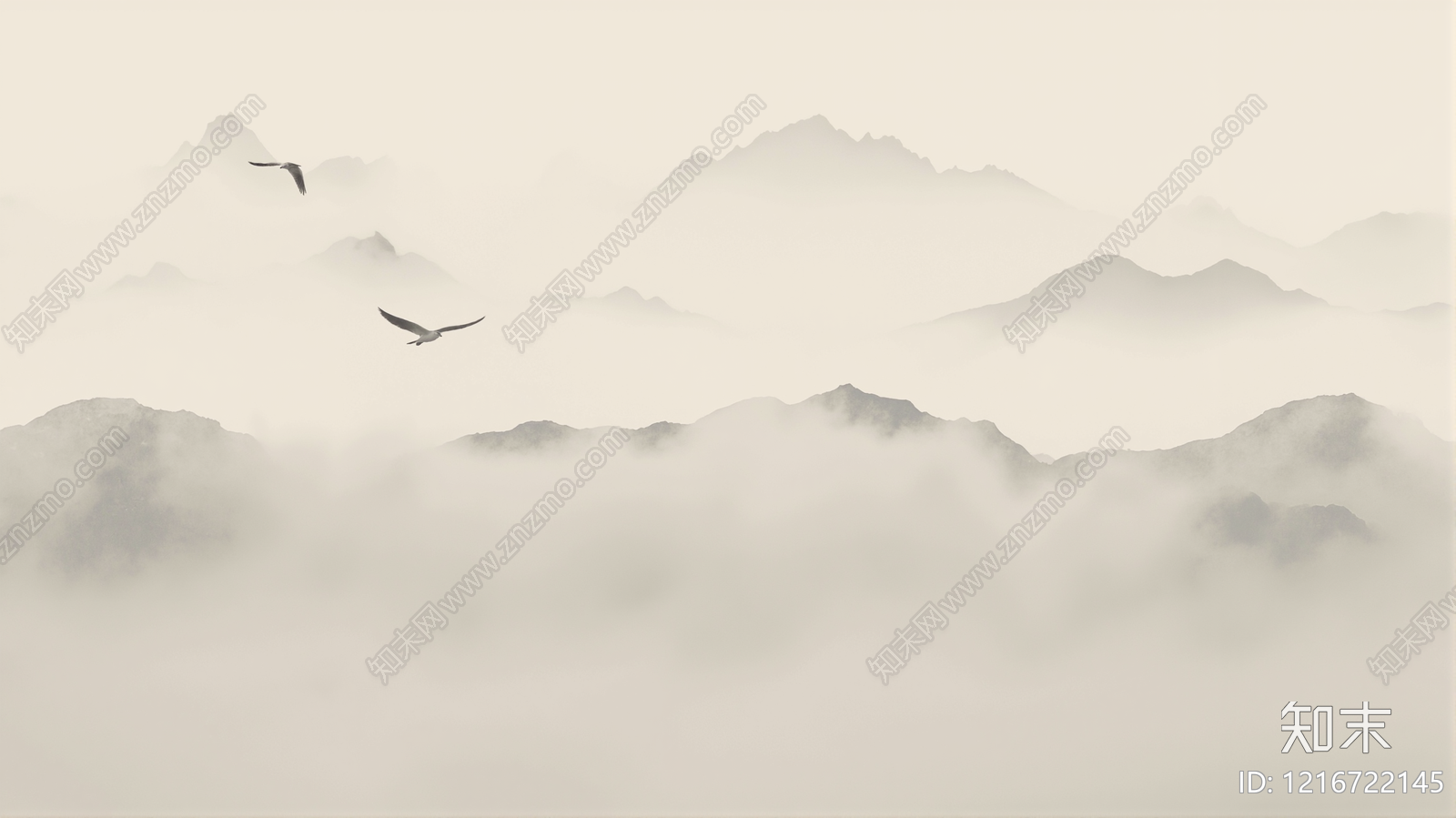 新中式壁画贴图下载【ID:1216722145】