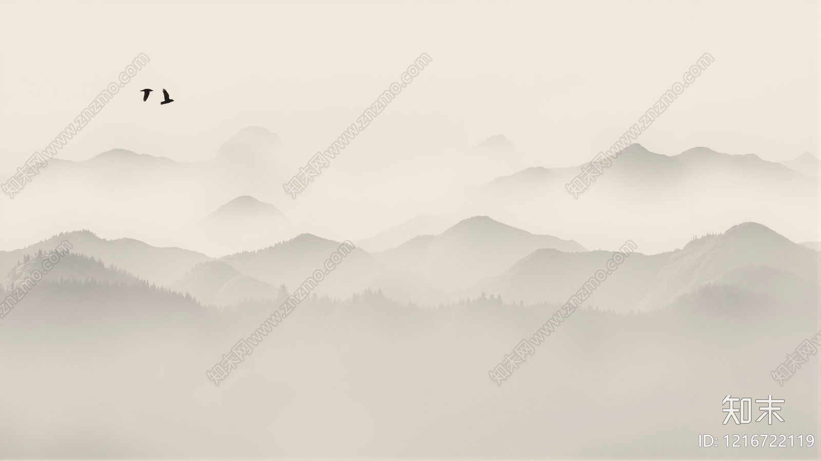 新中式壁画贴图下载【ID:1216722119】