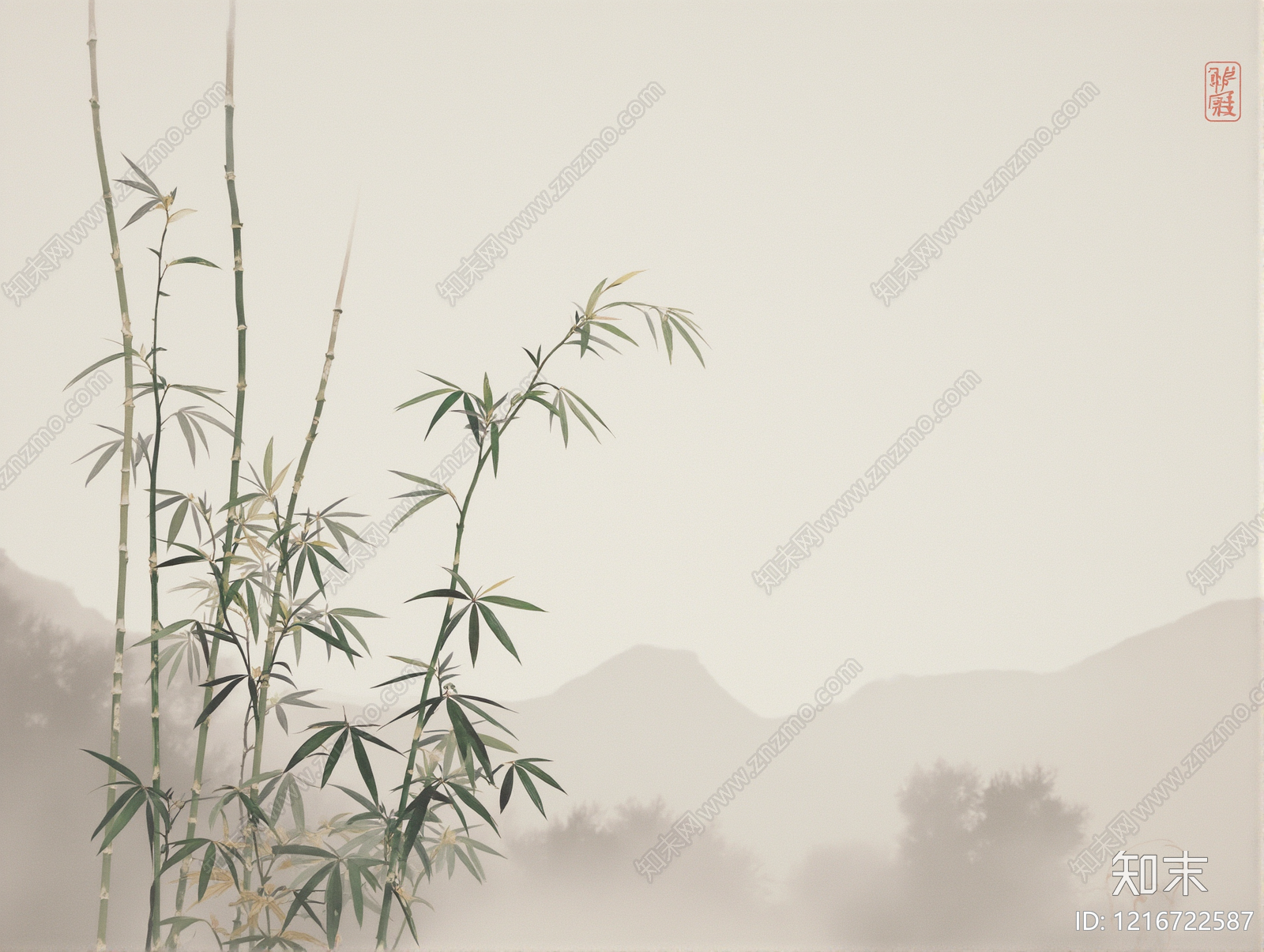 新中式壁画贴图下载【ID:1216722587】