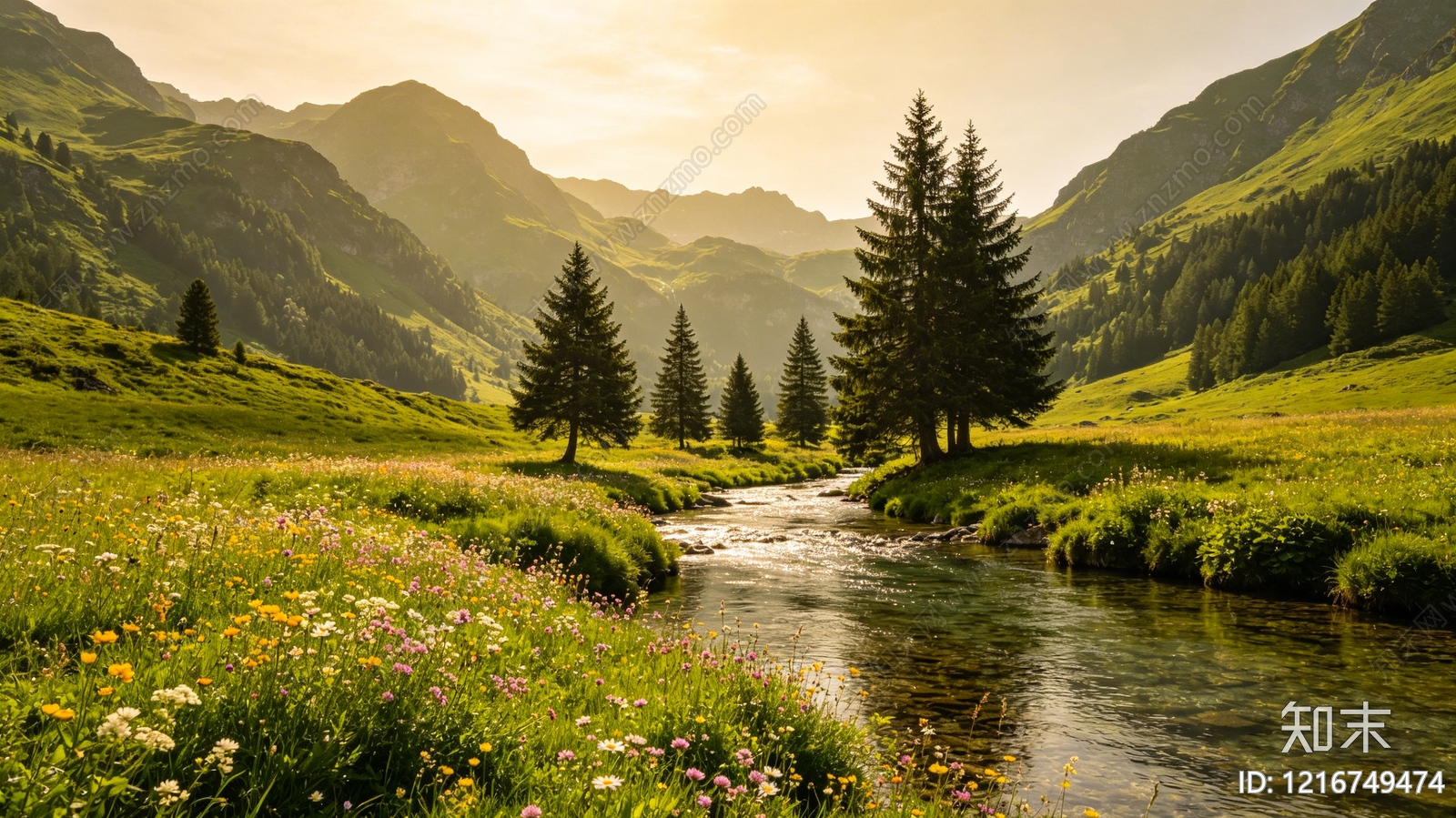 现代山水贴图下载【ID:1216749474】