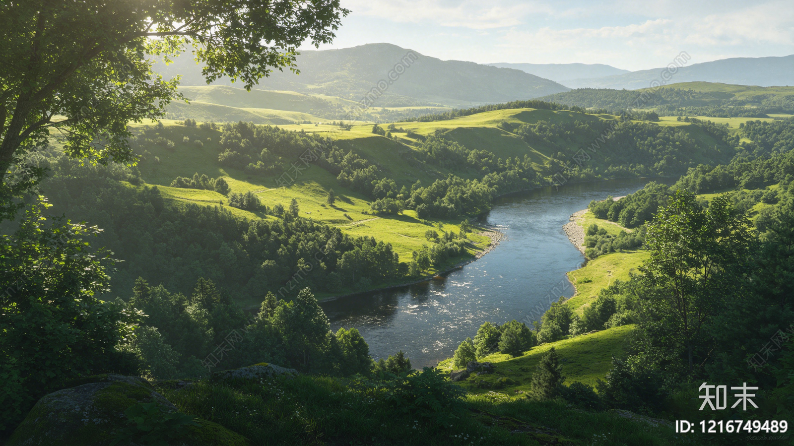 现代山水贴图下载【ID:1216749489】