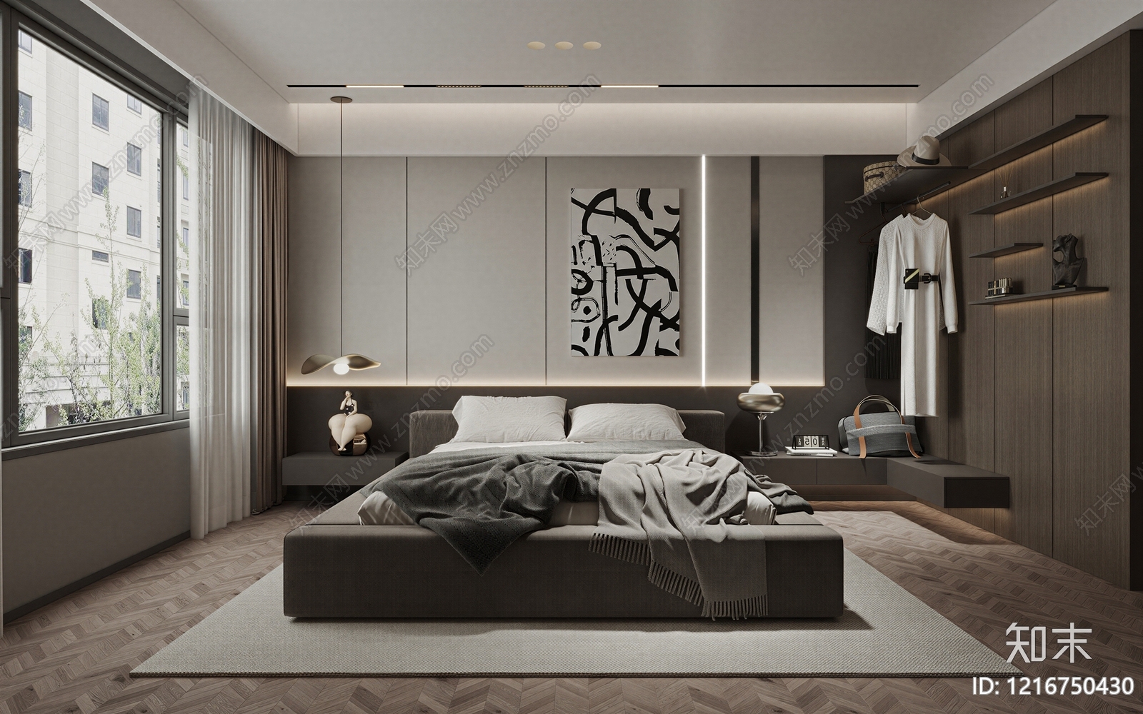 现代卧室贴图下载【ID:1216750430】