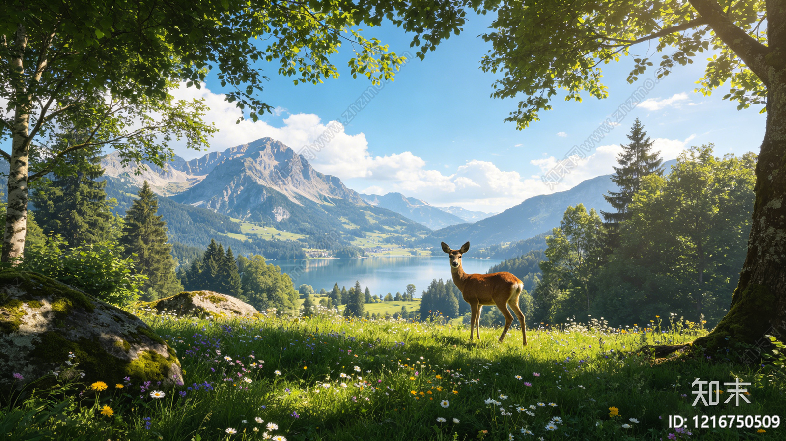 现代山水贴图下载【ID:1216750509】