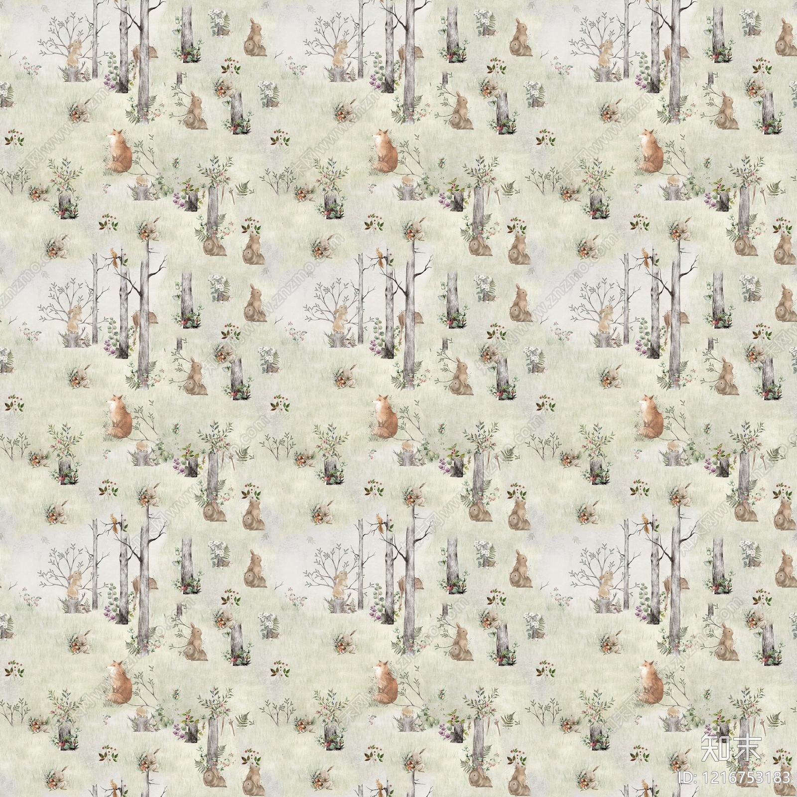 现代花纹壁纸贴图下载【ID:1216753183】