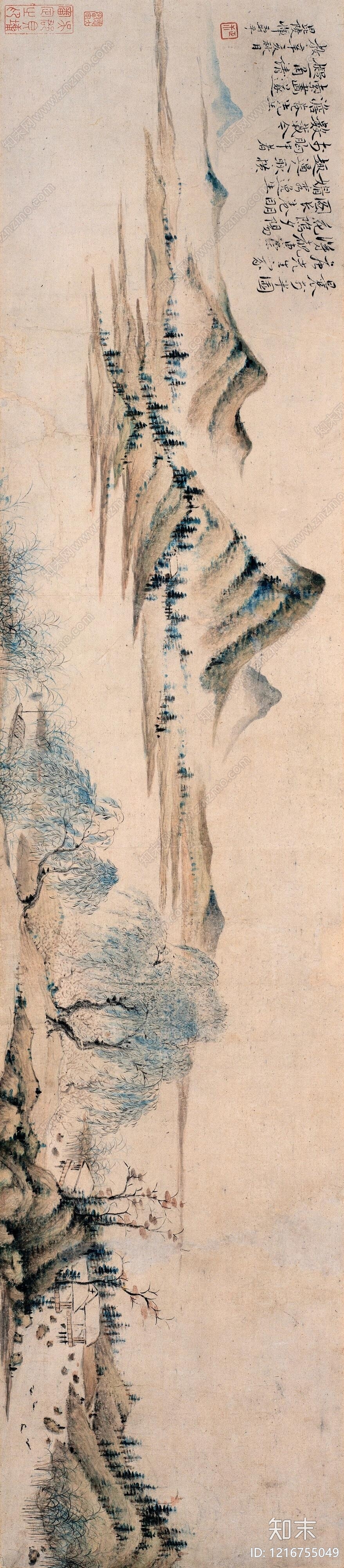 复古山水画贴图下载【ID:1216755049】