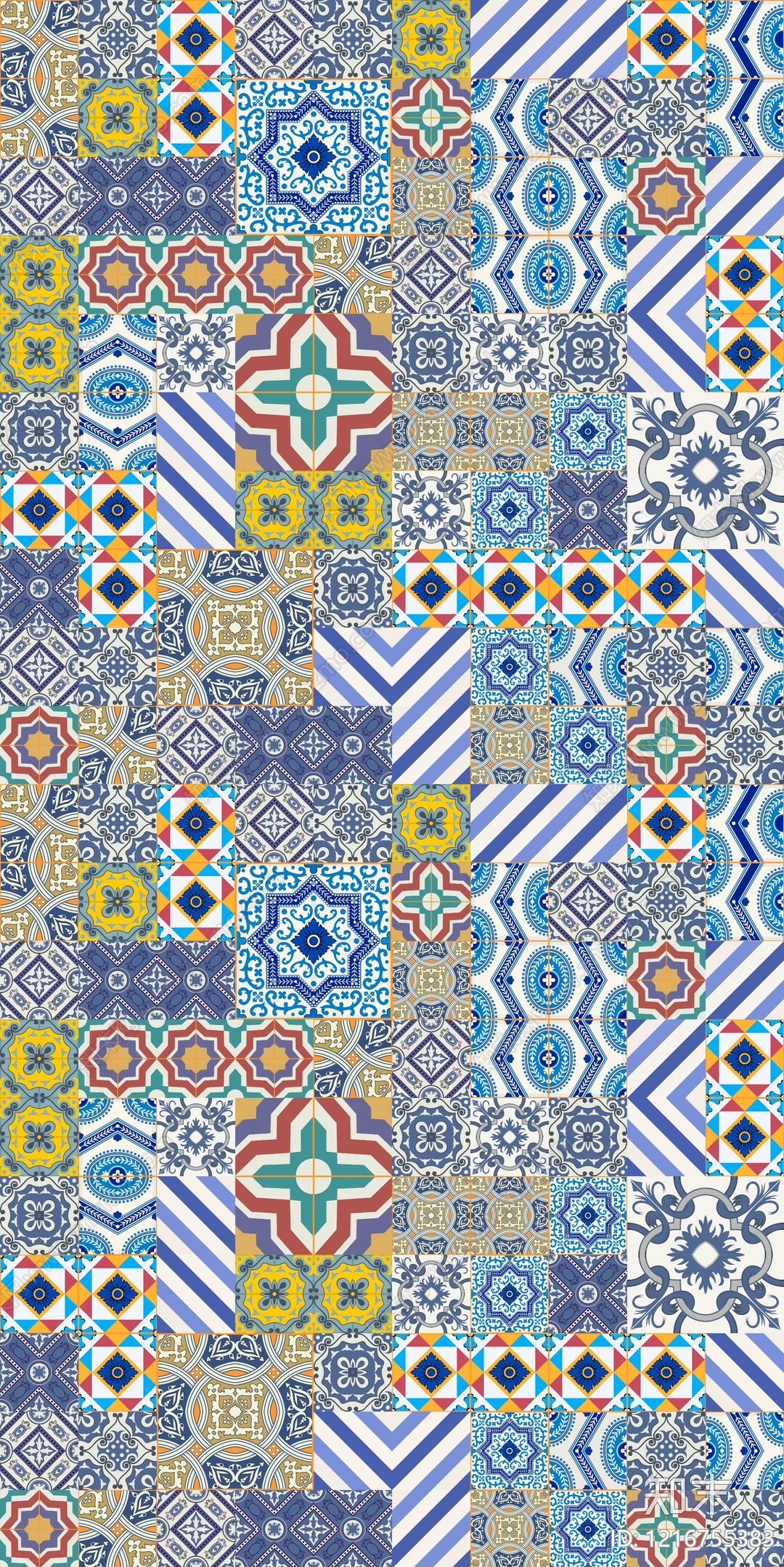 复古花纹砖贴图下载【ID:1216755383】