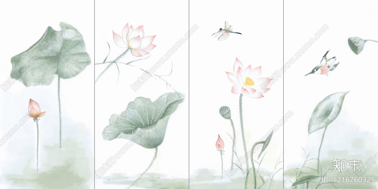 新中式水墨画贴图下载【ID:1216760325】