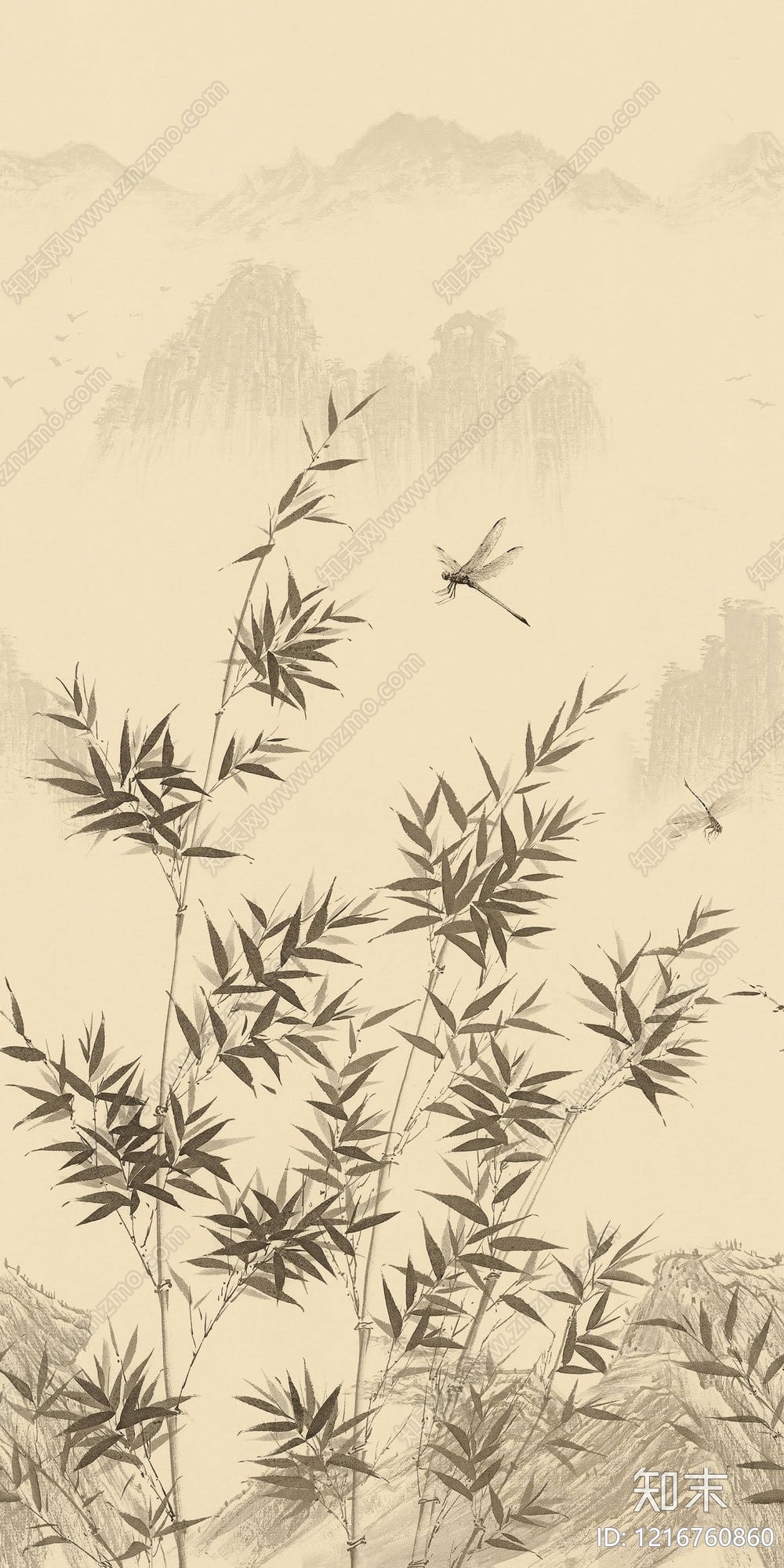 新中式远山贴图下载【ID:1216760860】