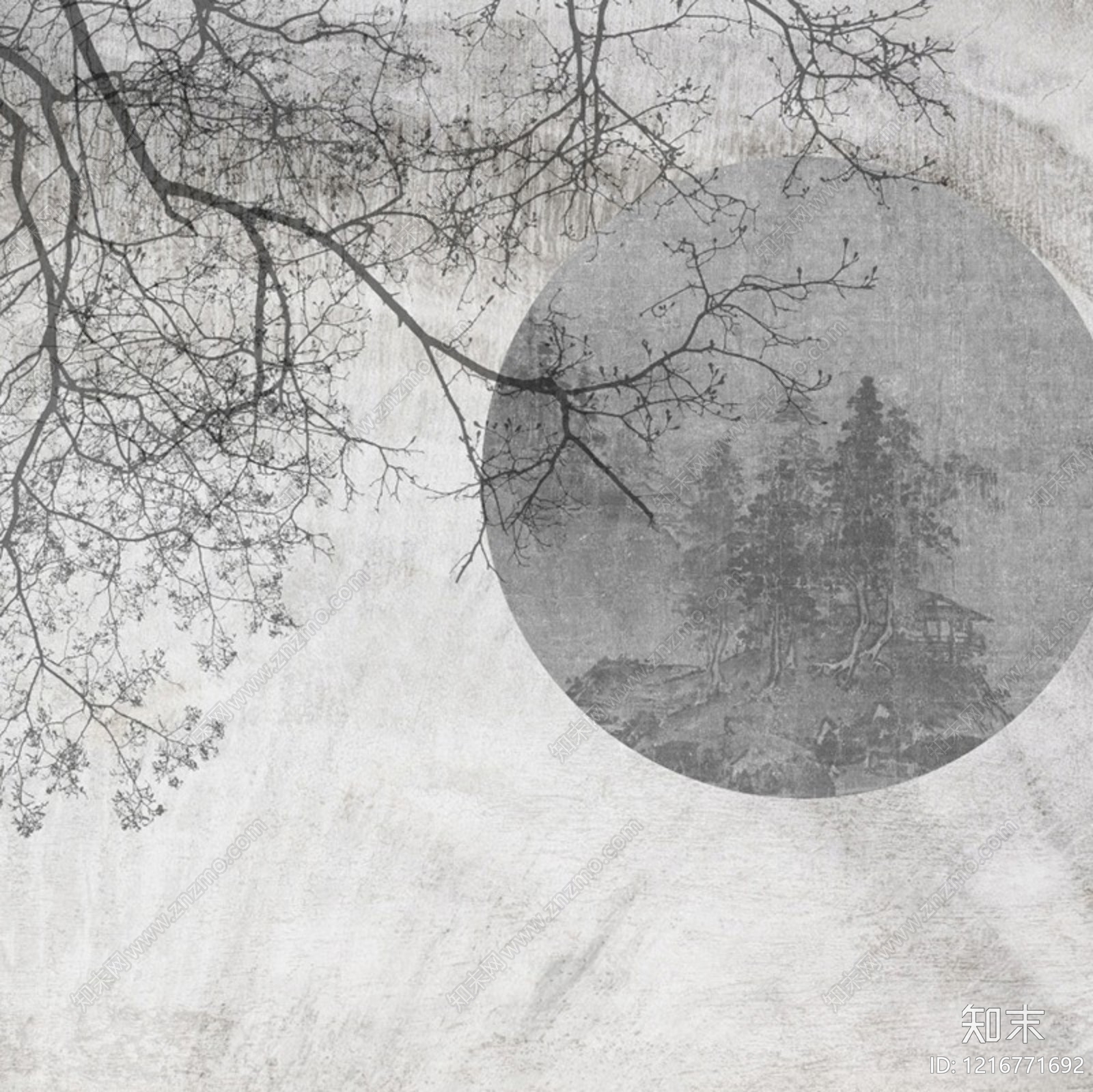 水墨画贴图下载【ID:1216771692】