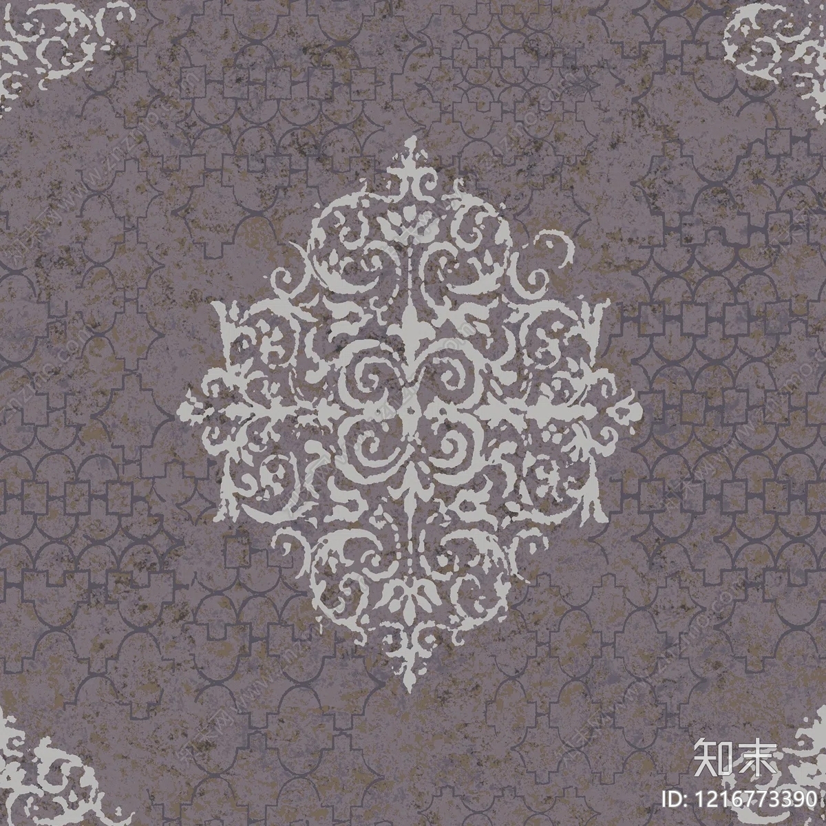 欧式花纹壁纸贴图下载【ID:1216773390】